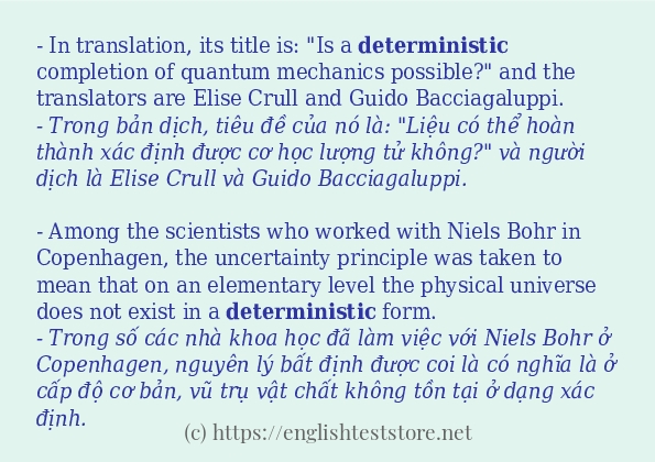 Cách dùng và câu ví dụ của từ deterministic