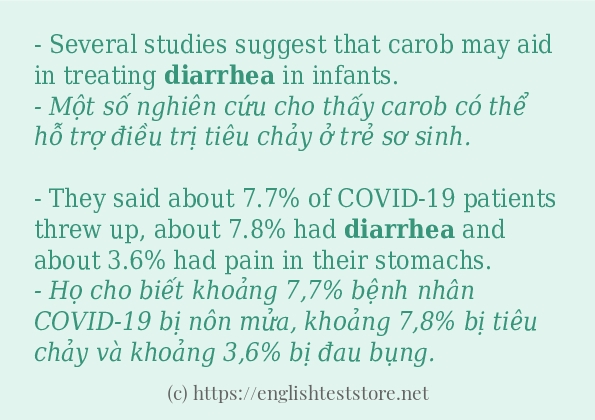 Cách dùng và câu ví dụ của từ diarrhea