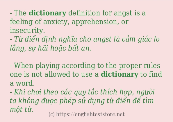 Cách dùng và câu ví dụ của từ dictionary