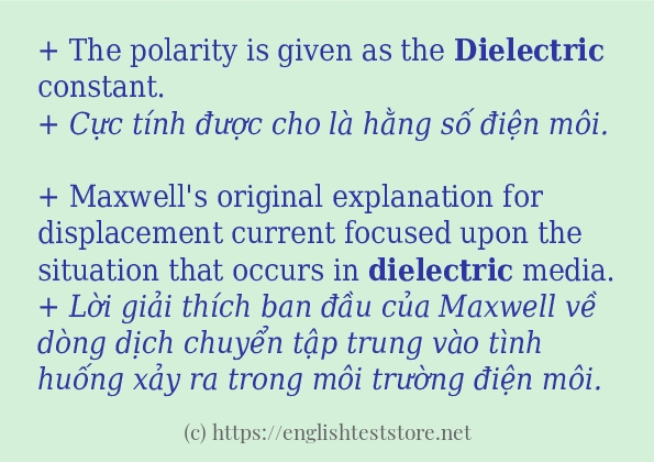 Cách dùng và câu ví dụ của từ dielectric