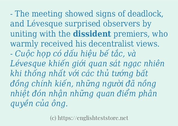 Cách dùng và câu ví dụ của từ dissident