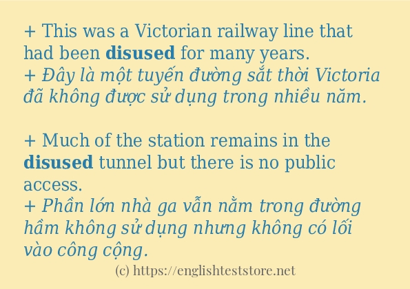 Cách dùng và câu ví dụ của từ disused