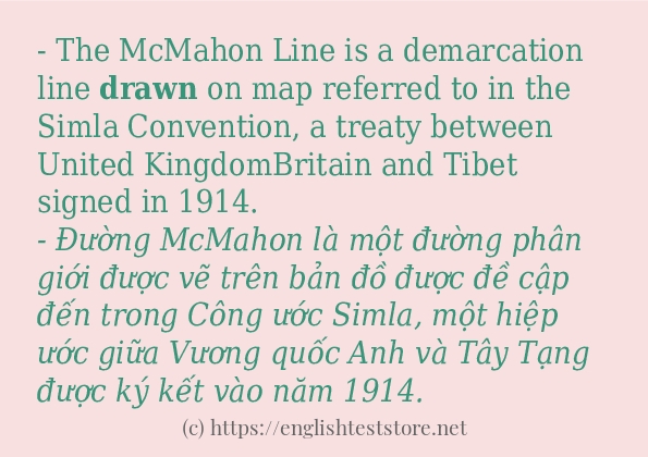 Cách dùng và câu ví dụ của từ drawn