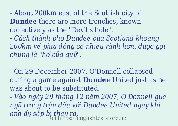 Cách dùng và câu ví dụ của từ dundee