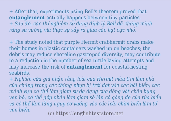 Cách dùng và câu ví dụ của từ entanglement