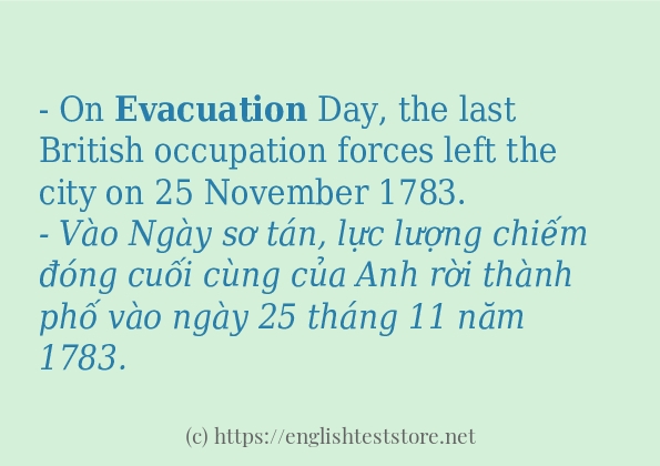 Cách dùng và câu ví dụ của từ evacuation