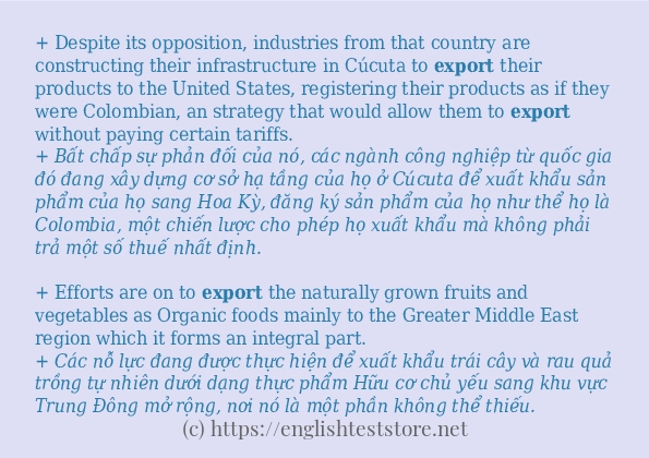 Cách dùng và câu ví dụ của từ export