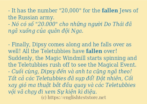 Cách dùng và câu ví dụ của từ fallen
