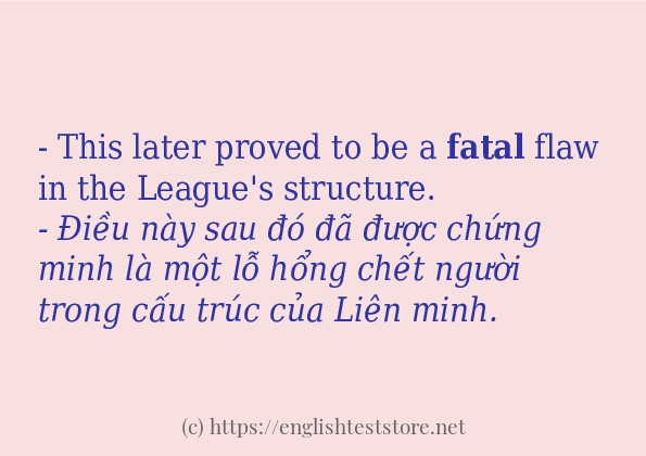 Cách dùng và câu ví dụ của từ fatal Cách dùng và câu ví dụ của từ fatal