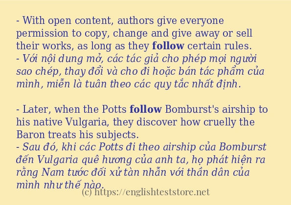 Cách dùng và câu ví dụ của từ follow