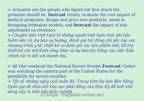 Cách dùng và câu ví dụ của từ forecast