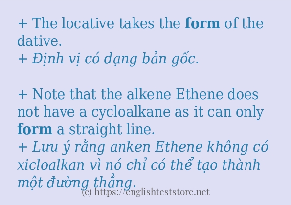Cách dùng và câu ví dụ của từ form