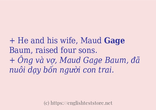 Cách dùng và câu ví dụ của từ gage