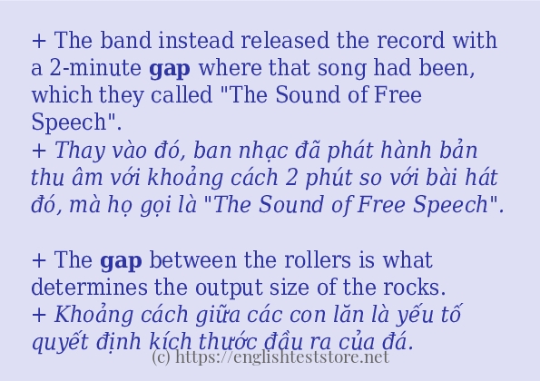 Cách dùng và câu ví dụ của từ gap Cách dùng và câu ví dụ của từ gap