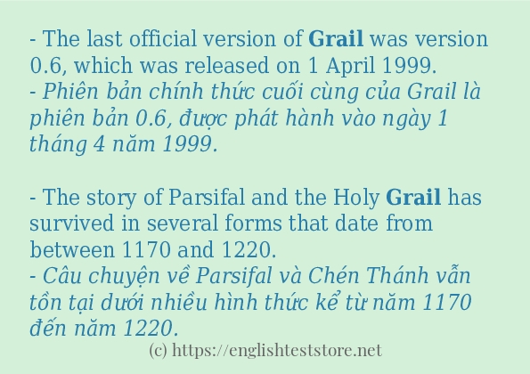 Cách dùng và câu ví dụ của từ grail