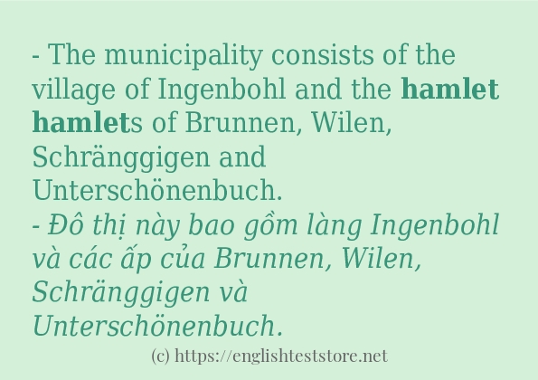 Cách dùng và câu ví dụ của từ hamlet