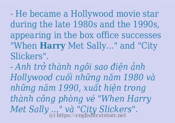 Cách dùng và câu ví dụ của từ harry