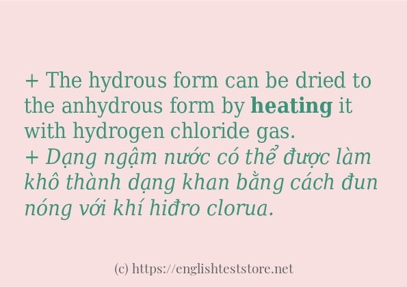 Cách dùng và câu ví dụ của từ heating