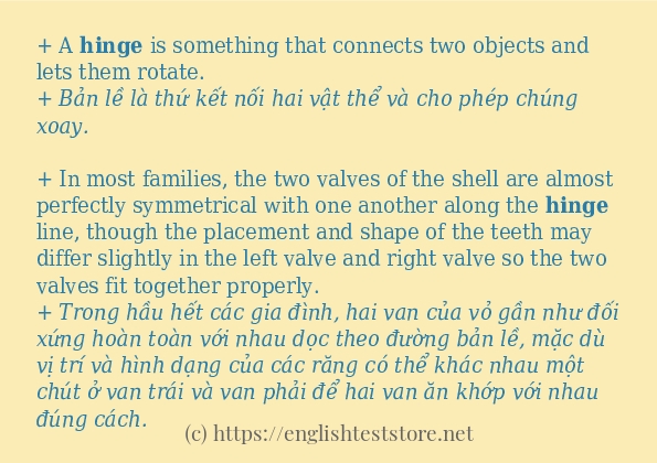 Cách dùng và câu ví dụ của từ hinge Cách dùng và câu ví dụ của từ hinge