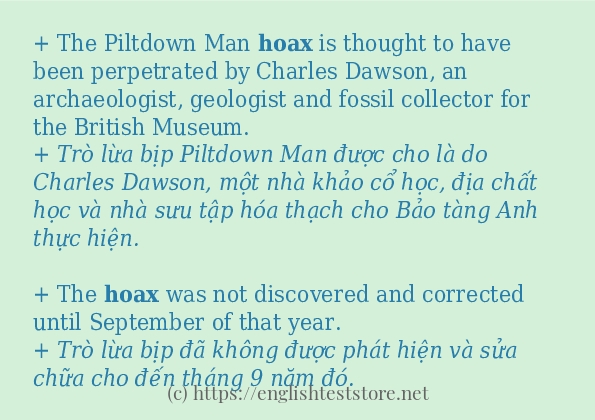Cách dùng và câu ví dụ của từ hoax