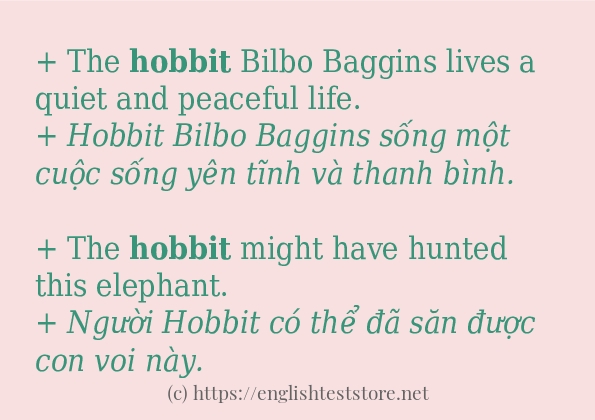 Cách dùng và câu ví dụ của từ hobbit