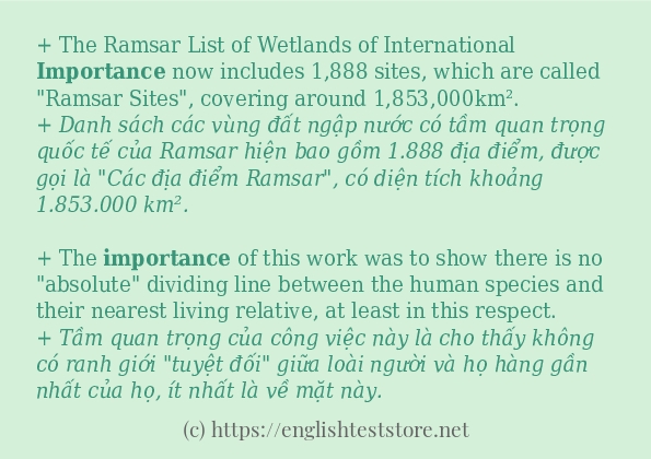 Cách dùng và câu ví dụ của từ importance Cách dùng và câu ví dụ của từ importance