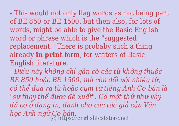 Cách dùng và câu ví dụ của từ in print
