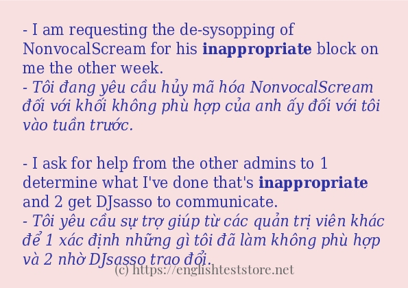 Cách dùng và câu ví dụ của từ inappropriate Cách dùng và câu ví dụ của từ inappropriate