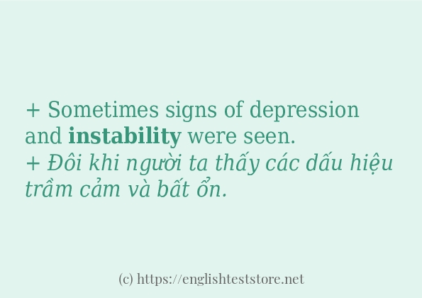 Cách dùng và câu ví dụ của từ instability