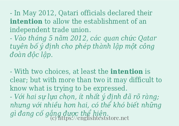 Cách dùng và câu ví dụ của từ intention