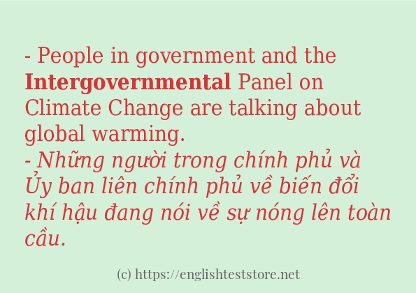 Cách dùng và câu ví dụ của từ intergovernmental Cách dùng và câu ví dụ của từ intergovernmental