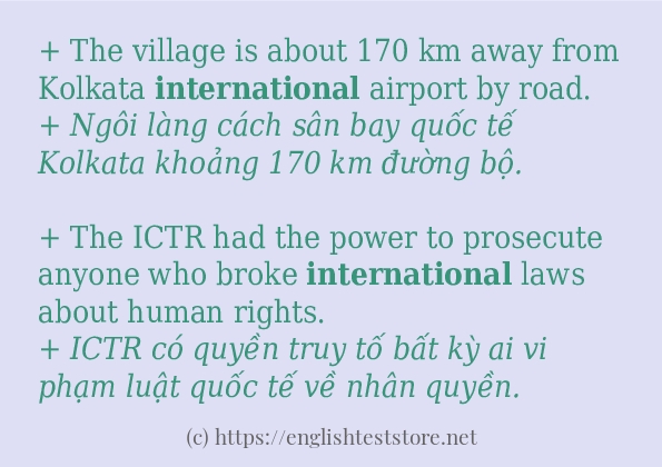 Cách dùng và câu ví dụ của từ international