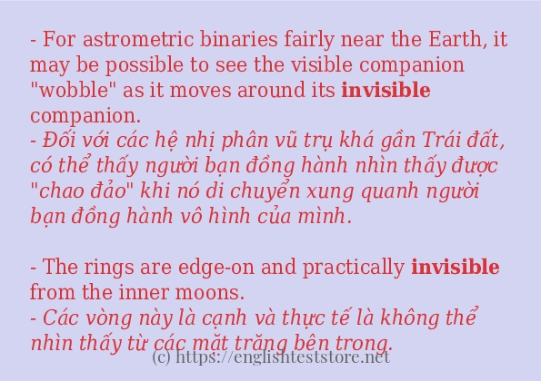 Cách dùng và câu ví dụ của từ invisible Cách dùng và câu ví dụ của từ invisible