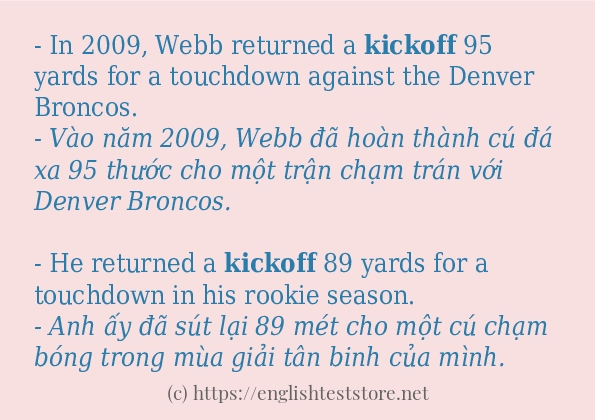 Cách dùng và câu ví dụ của từ kickoff