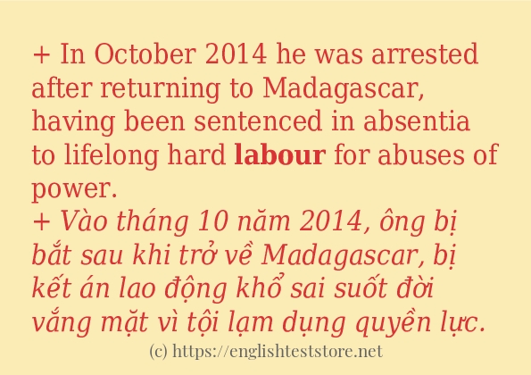 Cách dùng và câu ví dụ của từ labour