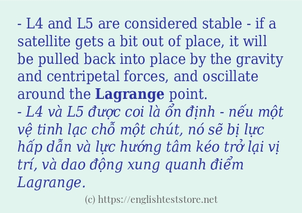 Cách dùng và câu ví dụ của từ lagrange