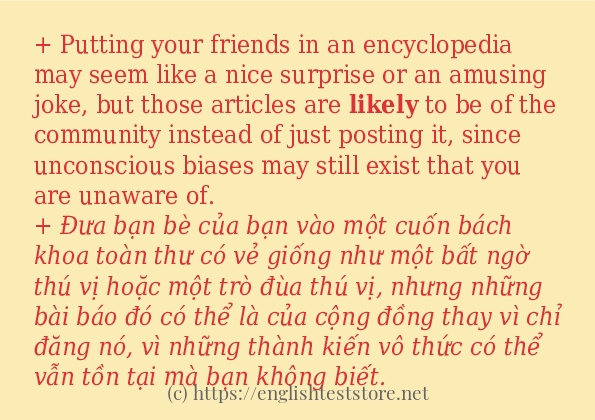 Cách dùng và câu ví dụ của từ likely