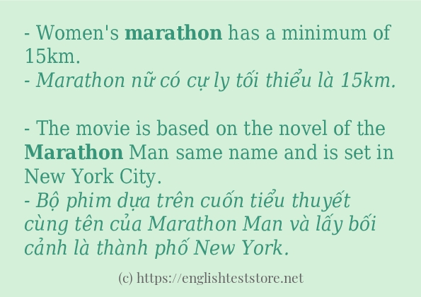 Cách dùng và câu ví dụ của từ marathon