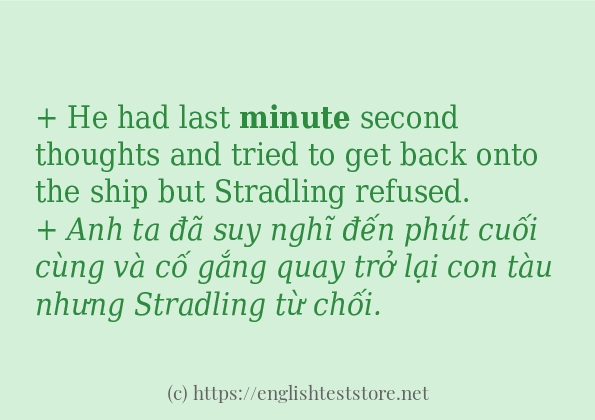 Cách dùng và câu ví dụ của từ minute Cách dùng và câu ví dụ của từ minute