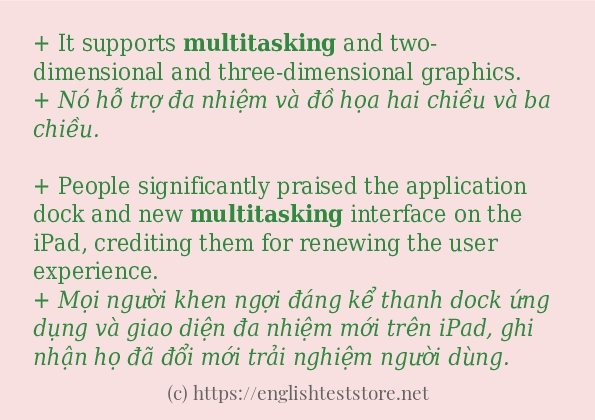 Cách dùng và câu ví dụ của từ multitasking