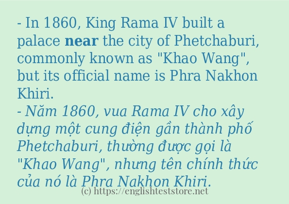 Cách dùng và câu ví dụ của từ near Cách dùng và câu ví dụ của từ near