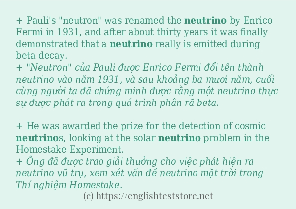 Cách dùng và câu ví dụ của từ neutrino Cách dùng và câu ví dụ của từ neutrino