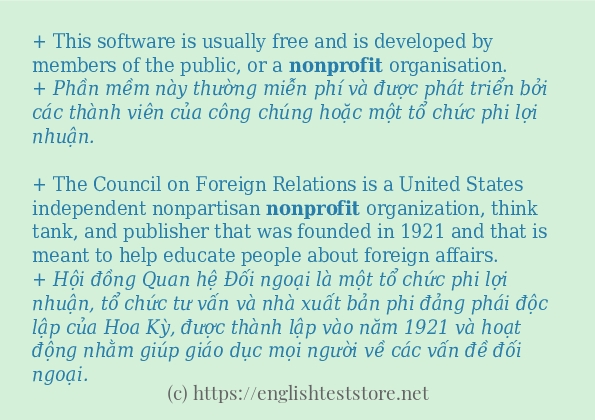 Cách dùng và câu ví dụ của từ nonprofit