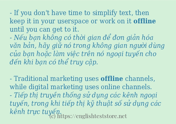 Cách dùng và câu ví dụ của từ offline