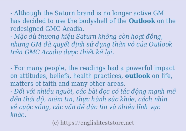 Cách dùng và câu ví dụ của từ outlook