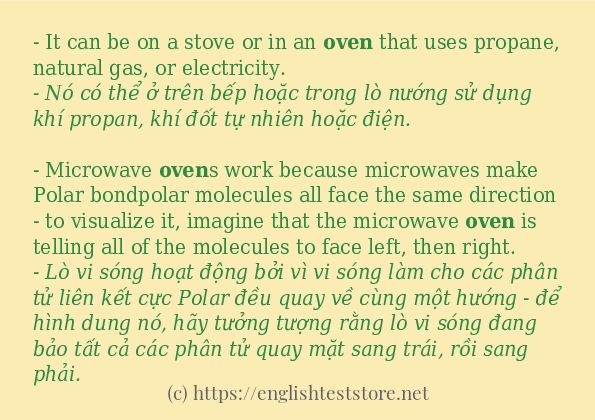 Cách dùng và câu ví dụ của từ oven
