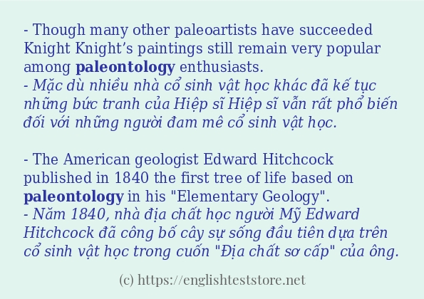 Cách dùng và câu ví dụ của từ paleontology