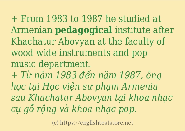 Cách dùng và câu ví dụ của từ pedagogical