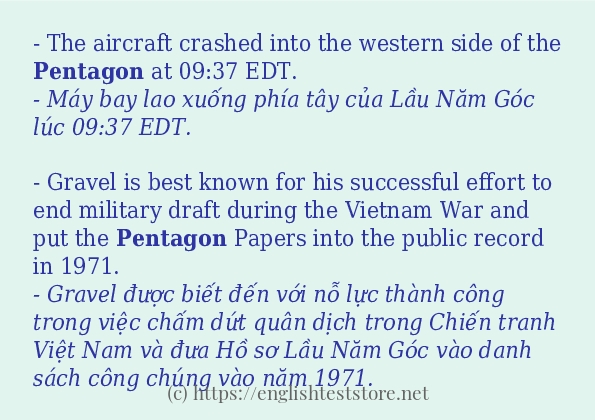 Cách dùng và câu ví dụ của từ pentagon