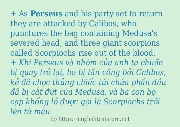 Cách dùng và câu ví dụ của từ perseus